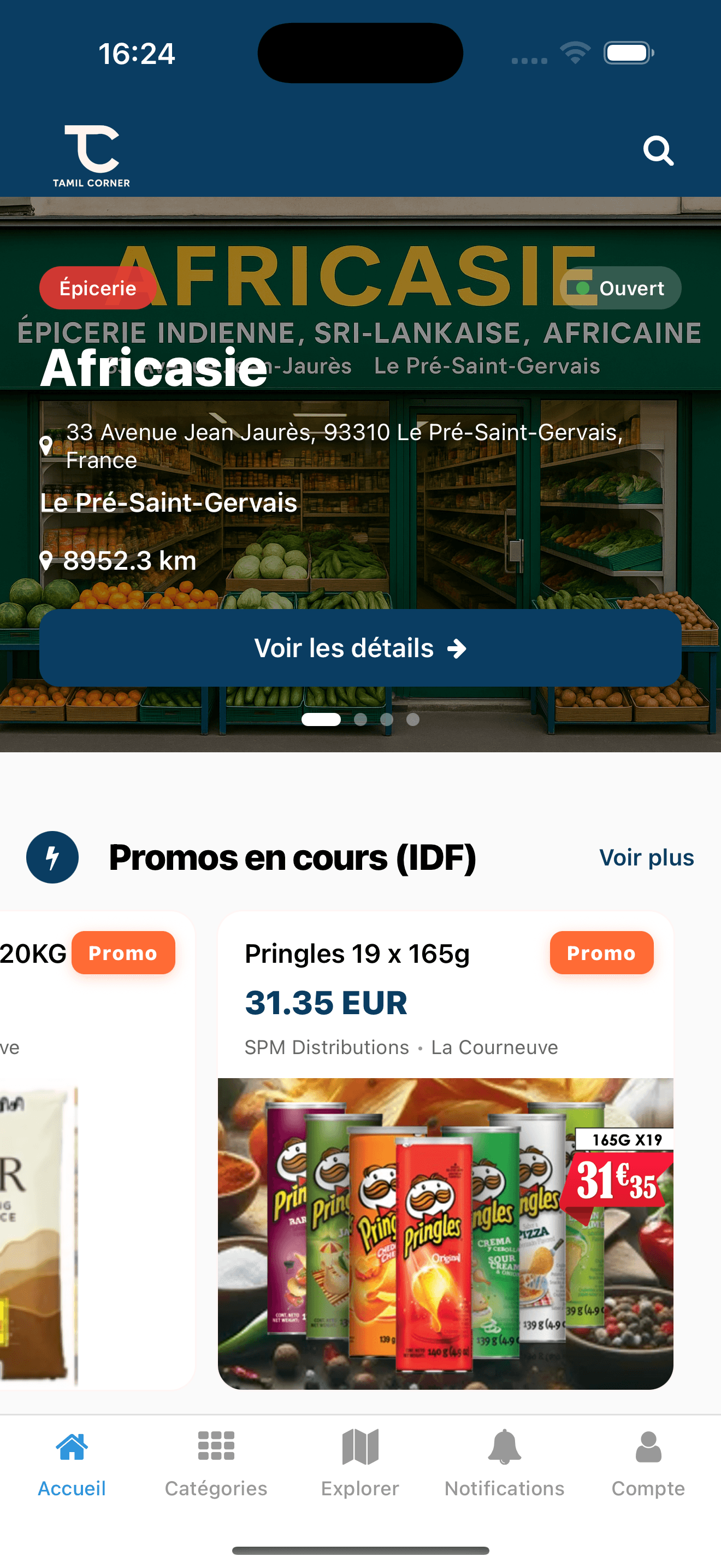 Capture d'écran de l'application mobile